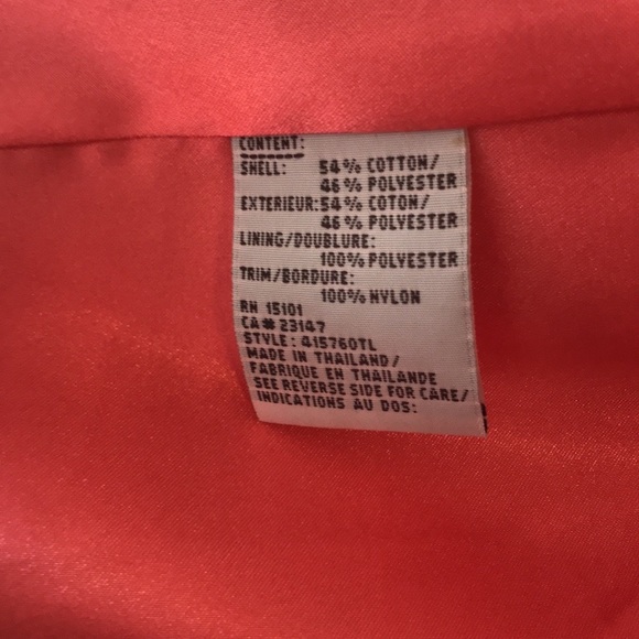Talbots Coral Button Up Rain Trench Coat Size M - Picture 17 of 17